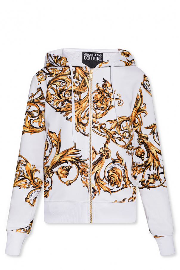 Versace hoodie store white and gold